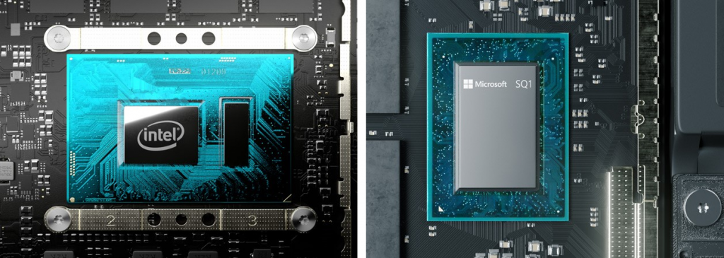 Intel 10 Gen Pro 7 CPU and Microsoft SQ1 ARM Qualcomm Processor